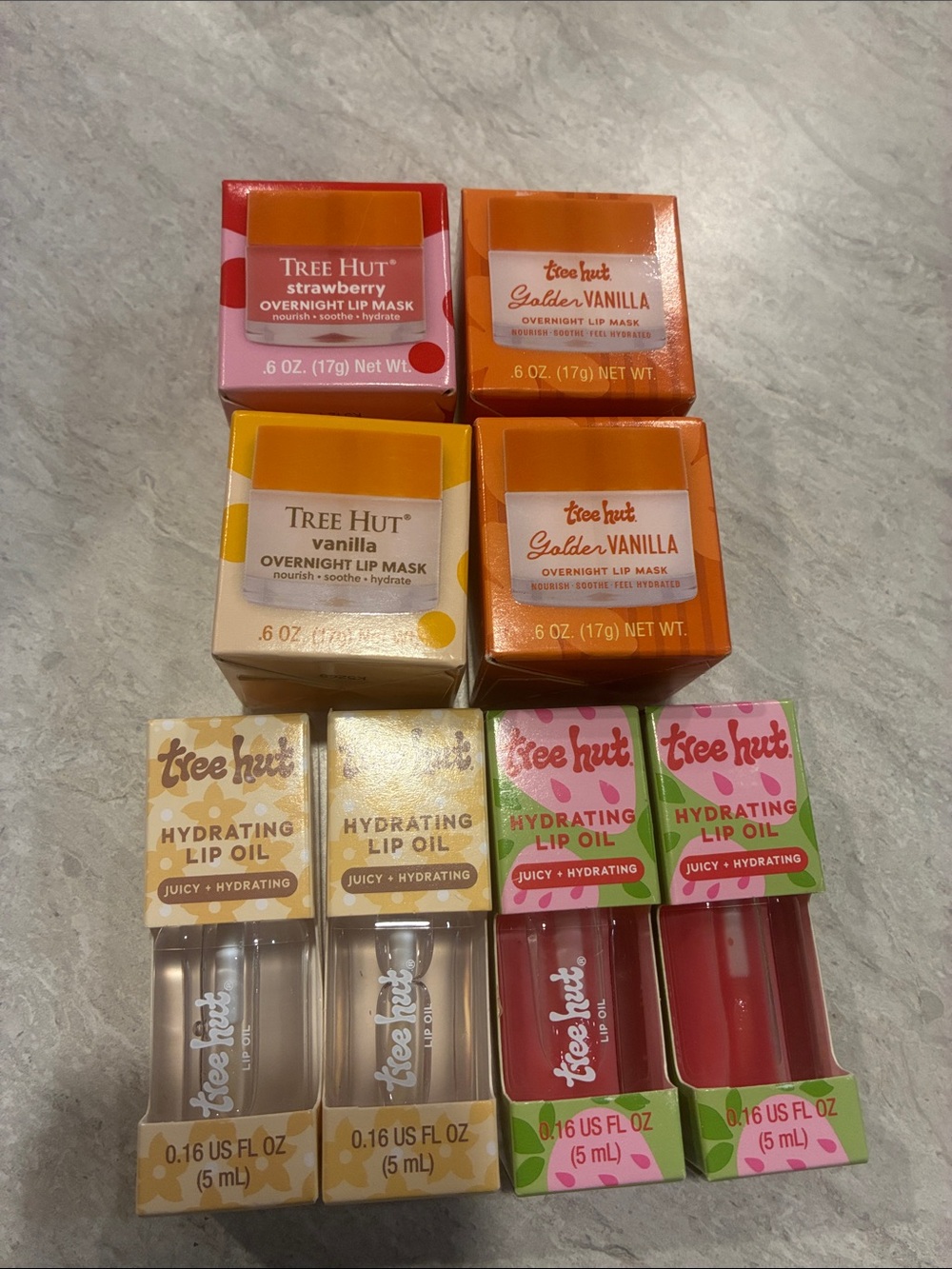 Hydrating Lip Oil & Overnight Lip Mask Set - Pink, Orange, Yellow